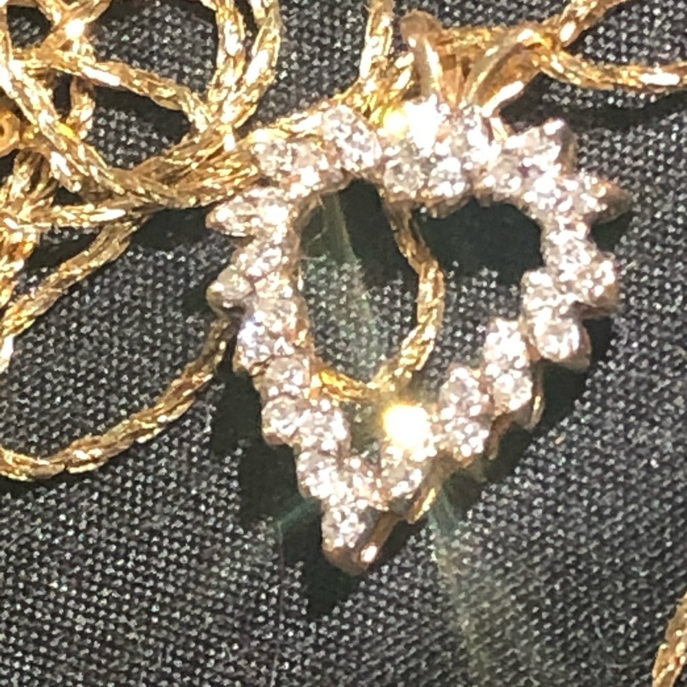 14K Heart diamonds necklace - Picture 3 of 10